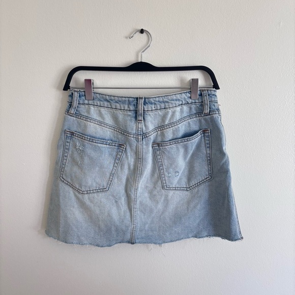 Free People A-Line Denim Mini Skirt distressed size 27 - Picture 5 of 5